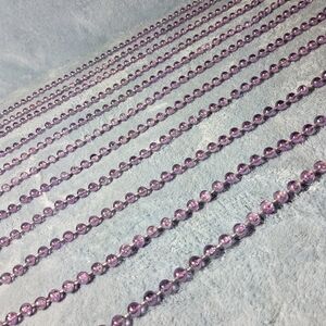 Vintage 1960s 1970s Purple Translucent Plastic Bead Christmas Garland 18'